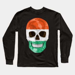 Hungary Flag Skull - Gift for Hungarian With Roots From Hungary Long Sleeve T-Shirt